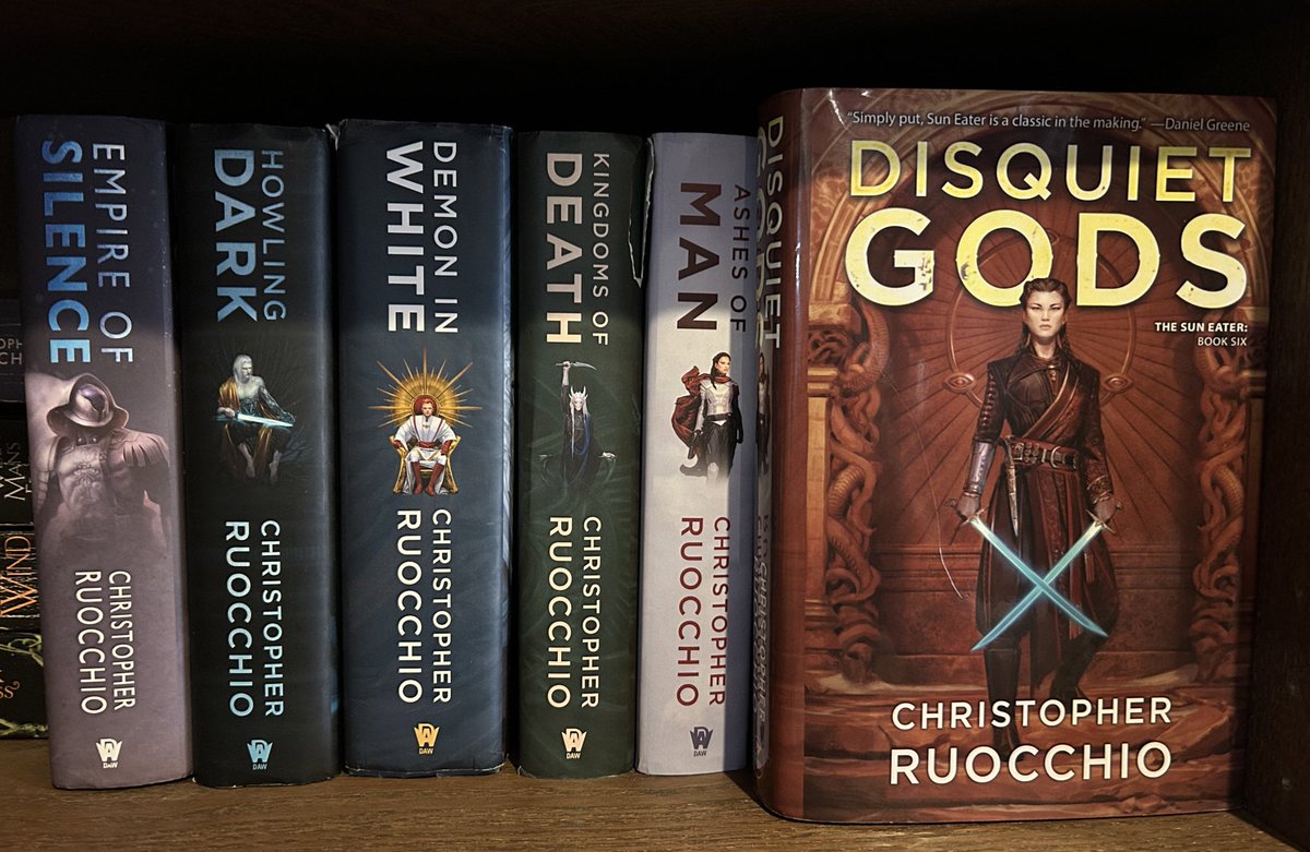 Finished book 6 of Christopher Ruocchio’s epic The Sun Eater series. Brutal and devastating while simultaneously moving and inspirational, it has easily become one of my all-time favorite works of fiction. My highest recommendation.