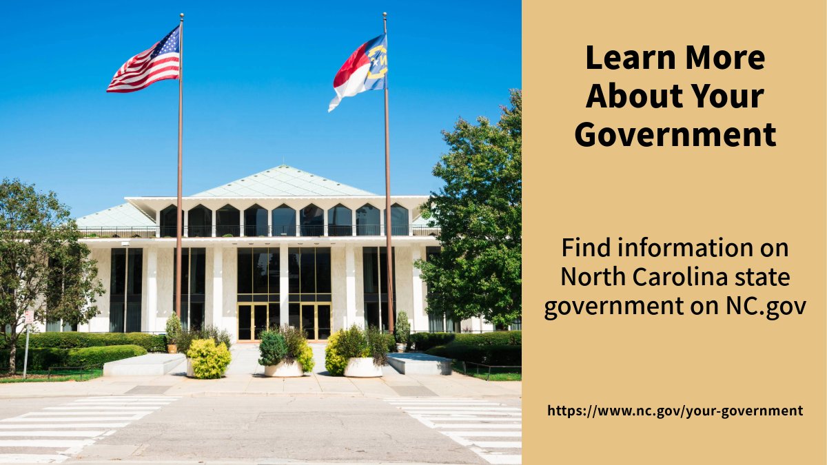 Looking for information on #NorthCarolina laws, elected officials, voting and more? Learn about your state government on nc.gov at nc.gov/your-government.