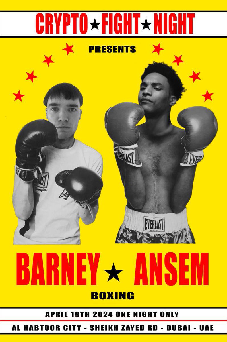 FightNightNFT's tweet photo. 🥊 MINT IS NOW CLOSED 🥊 

Good luck to the fighters @blknoiz06 and @barneytheboi 
  
Ansem vs. Barney https://t.co/WUDAkGv524