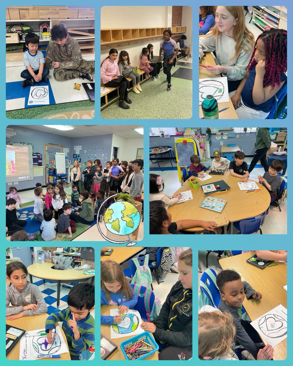 My Gr5 Ss love collaborating w les copains de lectures in KP3 @StRitaOCSB Today they shared ways to care for our planet for #EarthWeek 🌎 @MmeChantal1