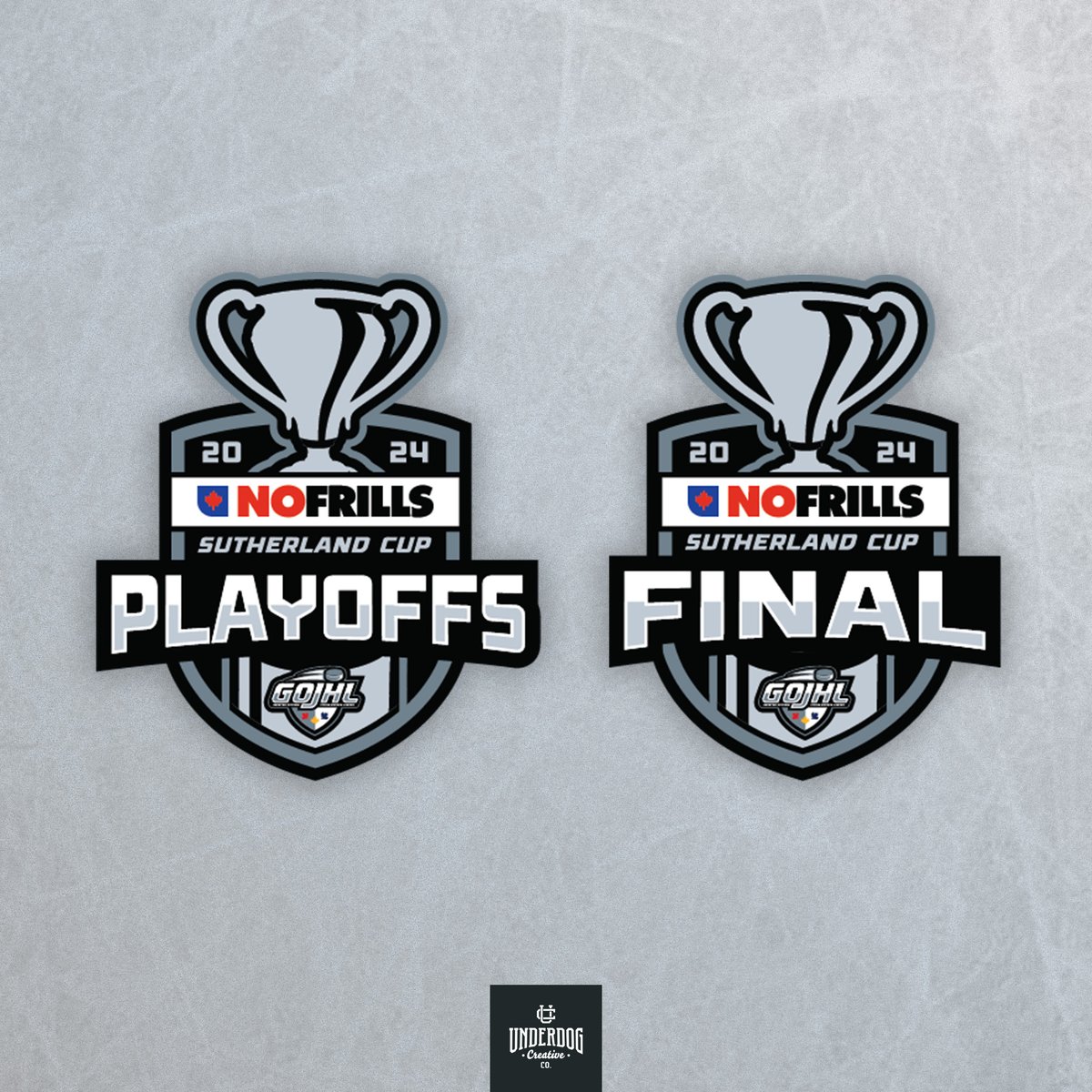 The GOJHL Sutherland Cup Playoff logo set got a bit of a refresh for the 2024 season

 #GOJHL #SutherlandCup