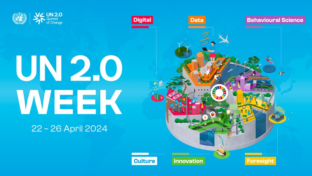🚀 Exciting news: <a href="/UN/">United Nations</a> 2.0 Week is coming 22–26 April!

Join this week-long virtual series of capacity-building webinars &amp; best practice sharing with more than 40 speakers from over 30 UN entities across the world 🌍

Registrations are open to everyone 🔗 lnkd.in/gwfN68XB