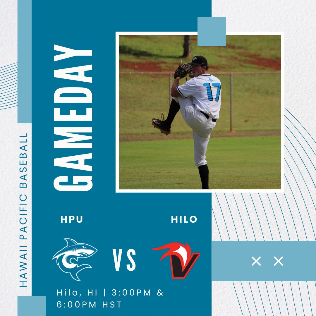 GAMEDAY 🦈⚾️ vs Hilo ⏰ 3:00PM & 6:00PM HST 📍 Hilo HI 📺 crowdcast.io/c/baseballuhhv… #KeehiBuilt