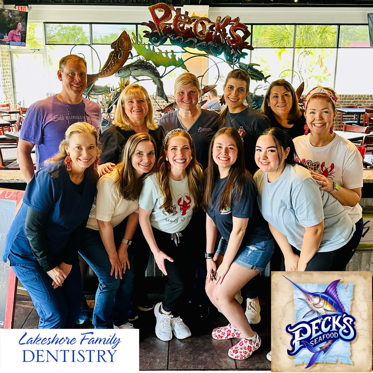 LakeshoreDents's tweet photo. 🦞🍽 Lakeshore Family Dentistry had a blast at Peck's Seafood today for our annual Crawfish Day! Devouring 75 pounds of delicious crawfish! Thanks, Peck's Seafood, for always providing us with a fantastic meal and a fun time! 🦞
#CrawfishDay #PecksSeafood #GoodTimes 🎉🦞 https://t.co/9LBQU3UA3I
