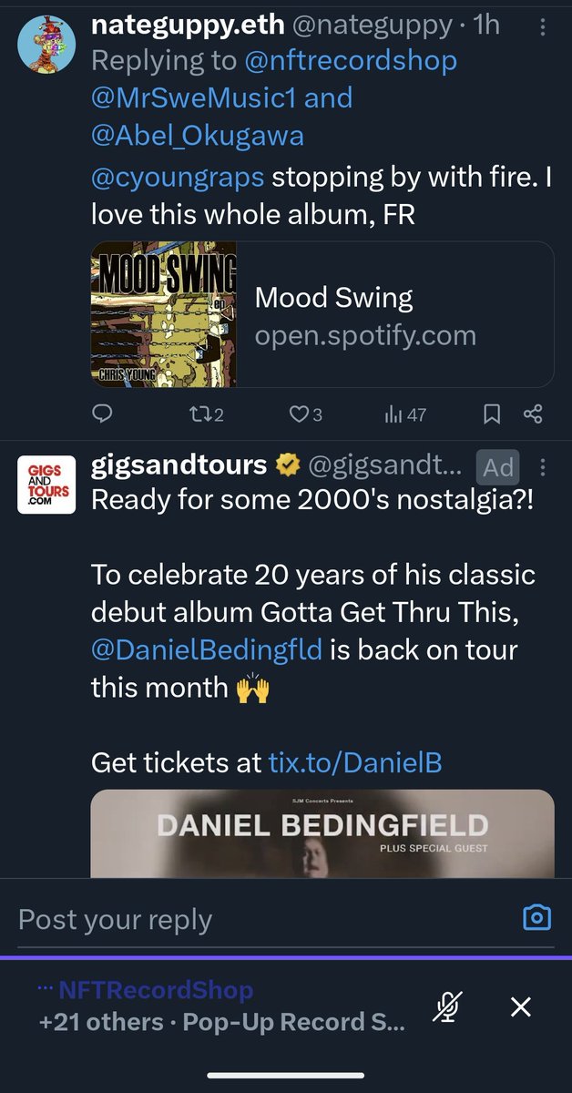 paulpoint_'s tweet photo. @nftrecordshop @MrSweMusic1 @Abel_Okugawa @nateguppy Love the shop today, S/O Nate Abel Luna and the family
Also who saw #danielbeddingfield ad ? ππ€β¨ https://t.co/zjm6r9jbiy