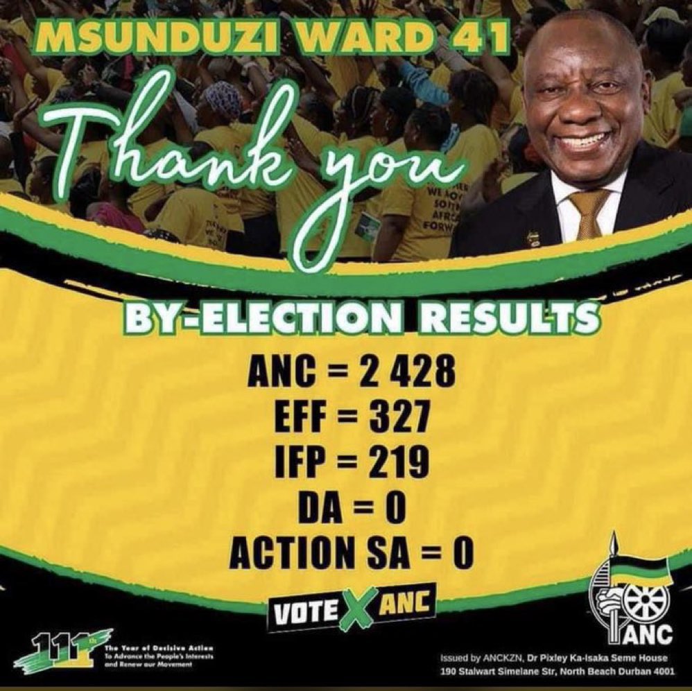 Thank you Msunduzi, Ward 41 for confirming that the ANC is indeed the leader of society. #LetsDoMoreTogether
