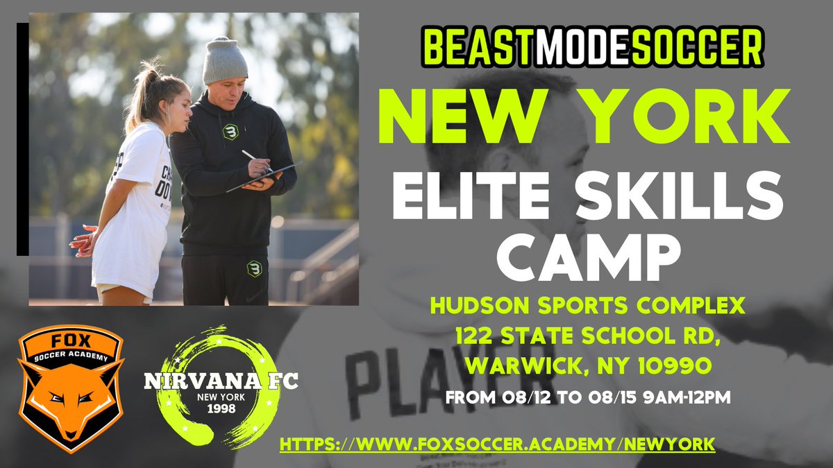 🌟 Hudson Valley, NY Soccer Camp 🌟 
Aug 12-15, 9 AM-12 PM at Hudson Sports Complex
Ages 7-21
Elevate your skills & confidence
Spots limited! 
Register by Aug 11 
Don't miss out! 
#SoccerCamp #TrainWithTheBest tms.ezfacility.com/OnlineRegistra…
