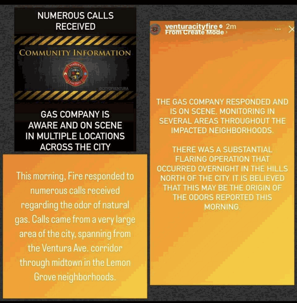 Recent reports of strong natural gas smell across Ventura: are flaring operations near The Avenue increasing and intensifying? What might that mean for the health and safety of the surrounding communities? Learn more on our website! cfrog.org/2024/04/11/is-…