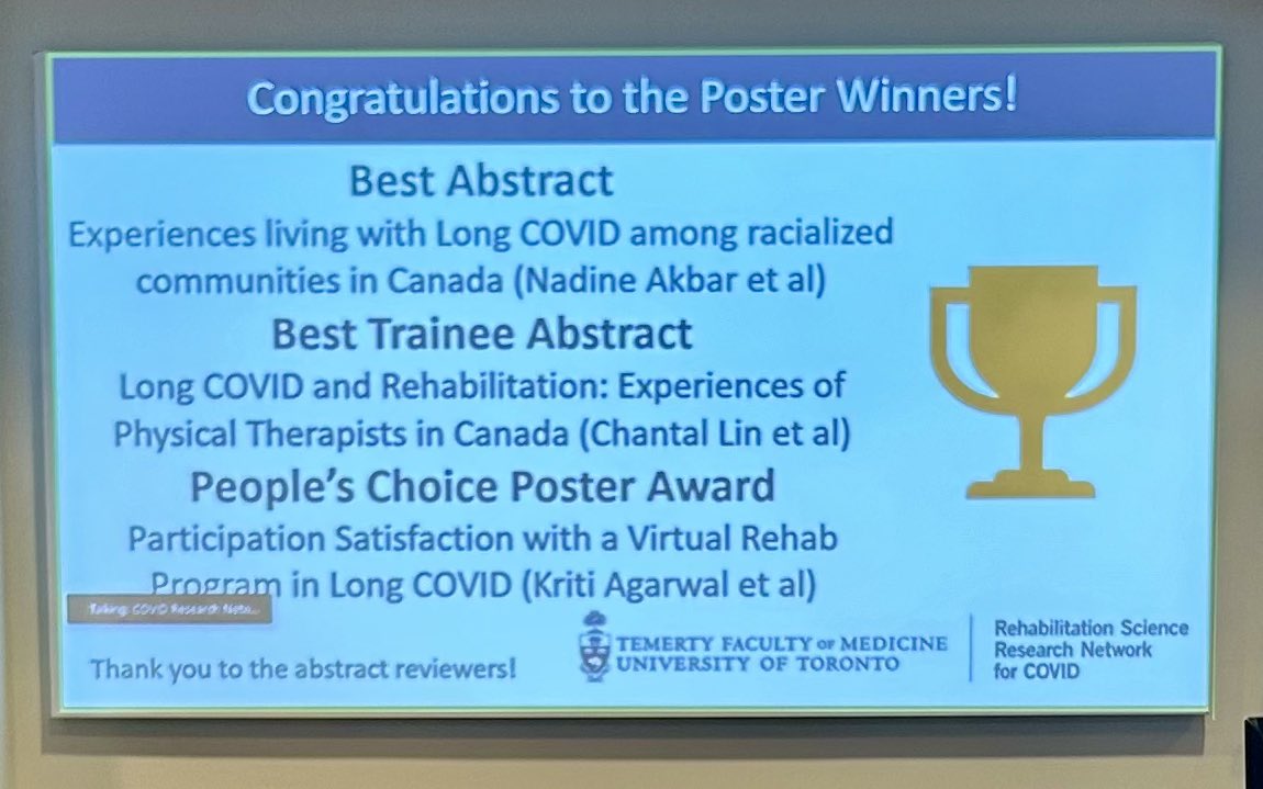 Congratulations to the three poster winners! 🏆 Thank you for your contributions to research on #LongCOVID #COVIDForum