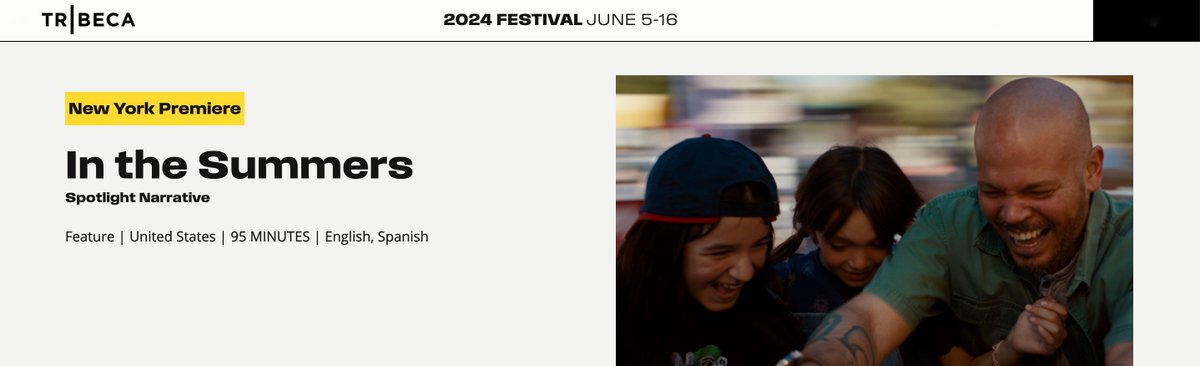 'In The Summers' directed by @xalamala and starring @Residente @lesliegrace @SashaCalle and @liomehiel has been selected for the @Tribeca Film Festival 2024 Lineup! tribecafilm.com/films/in-the-s… // @candlemedia