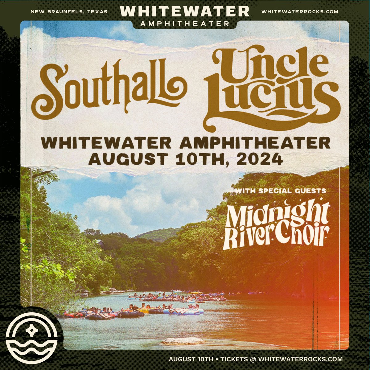 📣Just announced!!! @ReadSouthall and @UncleLucius with special guest @12amRiverChoir on August 10th! Tickets on sale Friday at 10 am. *There is an 8 ticket limit per user #2024summer #southall #unclelucius #nbtx #ontheriverunderthestars