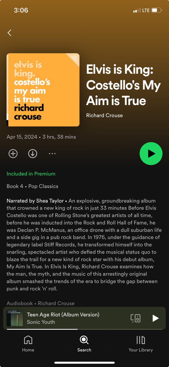 RichardCrouse's tweet photo. My #PopClassics book #ElvisIsKingCostellosMyAimIsTrue is now available as an audio book on Spotify! Listen to the book, then listen to the record! Or vice versa! Find out more here: https://t.co/G4PpAb3xee https://t.co/dF56K2jrrp