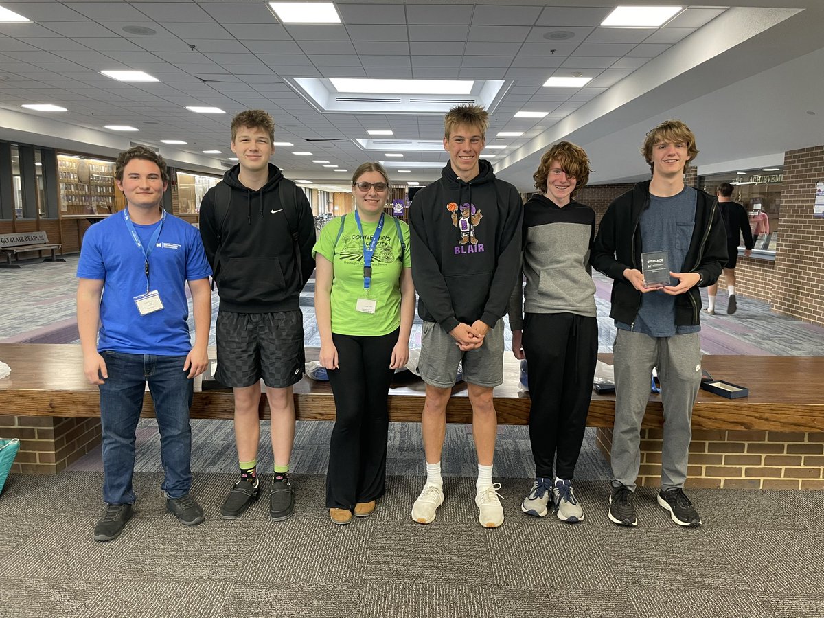 Blair came home with a 2nd Place trophy from our first ever Computer Programming Competition @mccneb today! We had fun and learned a lot! #GoBears