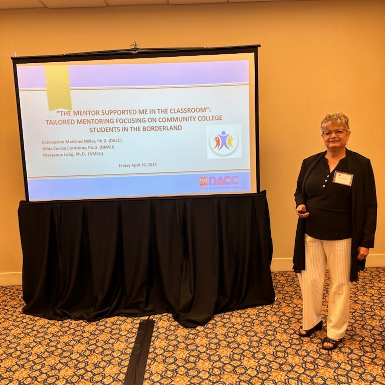 Dr. Concepcion Miller from @DACCNMSU presented our research at the Council for the Study of Community Colleges, a collaborative effort between @NMSU and @DACCNMSU. Thanks to Drs. Miller and Maryanne Long for their work. @CSCCResearch @CoresNmsu