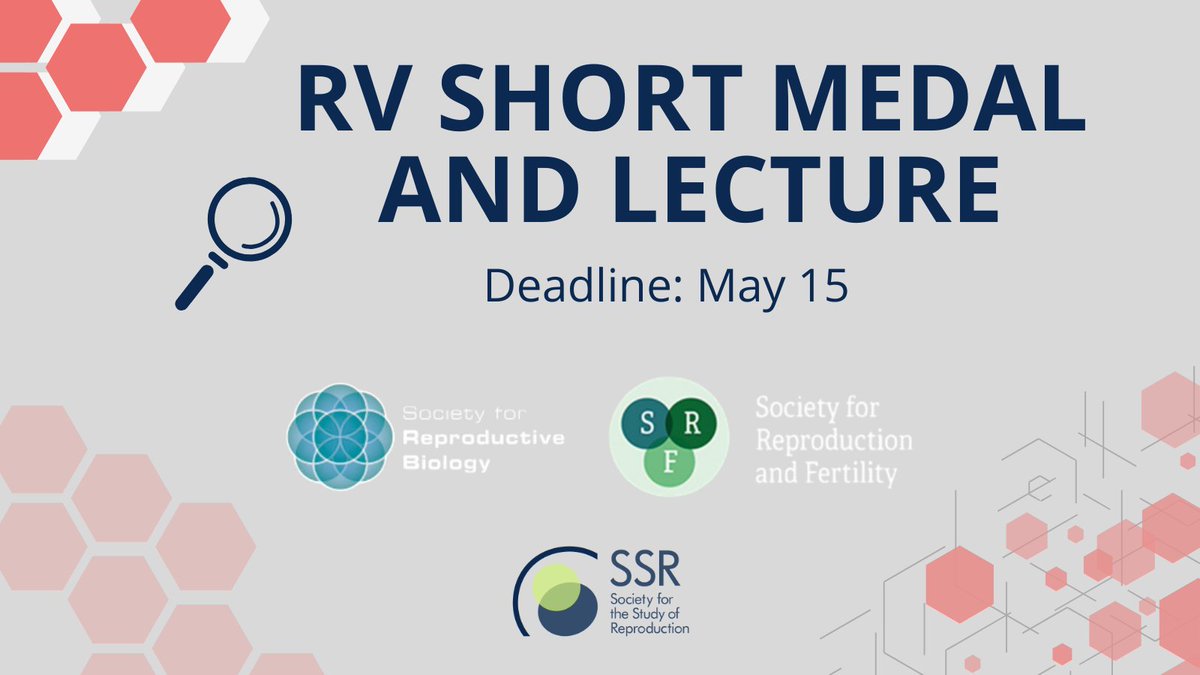 📣 REMINDER: @ReproductionSRB, @SRF_Repro & SSR are currently accepting nominations for the RV Short Medal & Lecture. This award recognizes early career researchers who possess the spirit of discovery, creativity + imagination. 💡 Find out more: brnw.ch/21wIZS6