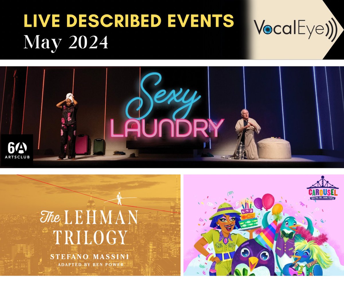 Just dropped🎭 Exclusive details on #Accessible live theatre coming up in May!  Find it all right here: bit.ly/VECommunityNew…

@theArtsClub @BelfryTheatre @carouseltheatre 
#AudioDescription #AccessTheatre