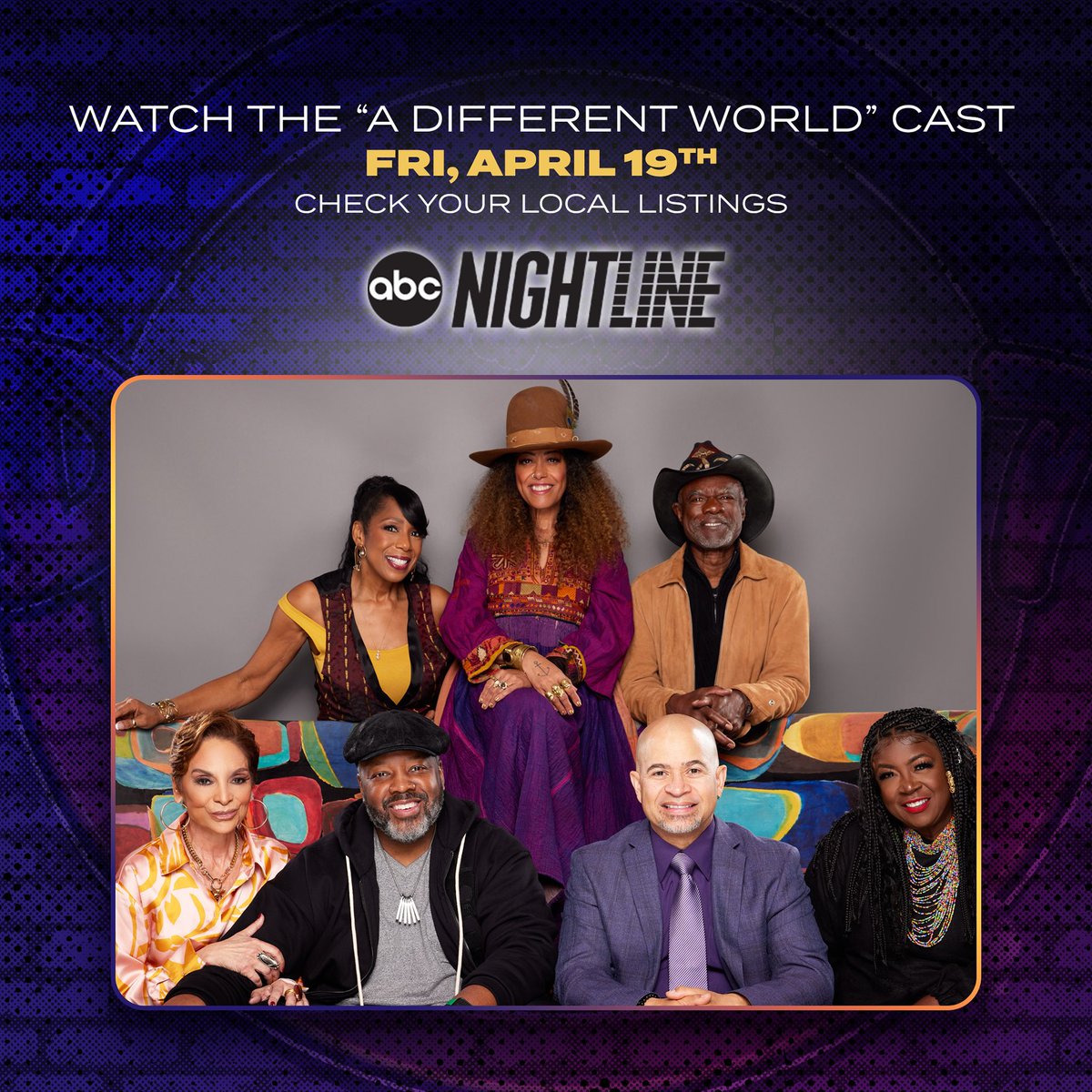 Tune in tonight to catch the cast on @nightline as they delve into the Tour, reflect on 35+ years of impact, and share their Hillman College memories. Don’t miss it! Check your local listings. #HillmanOnNightline #adwtour