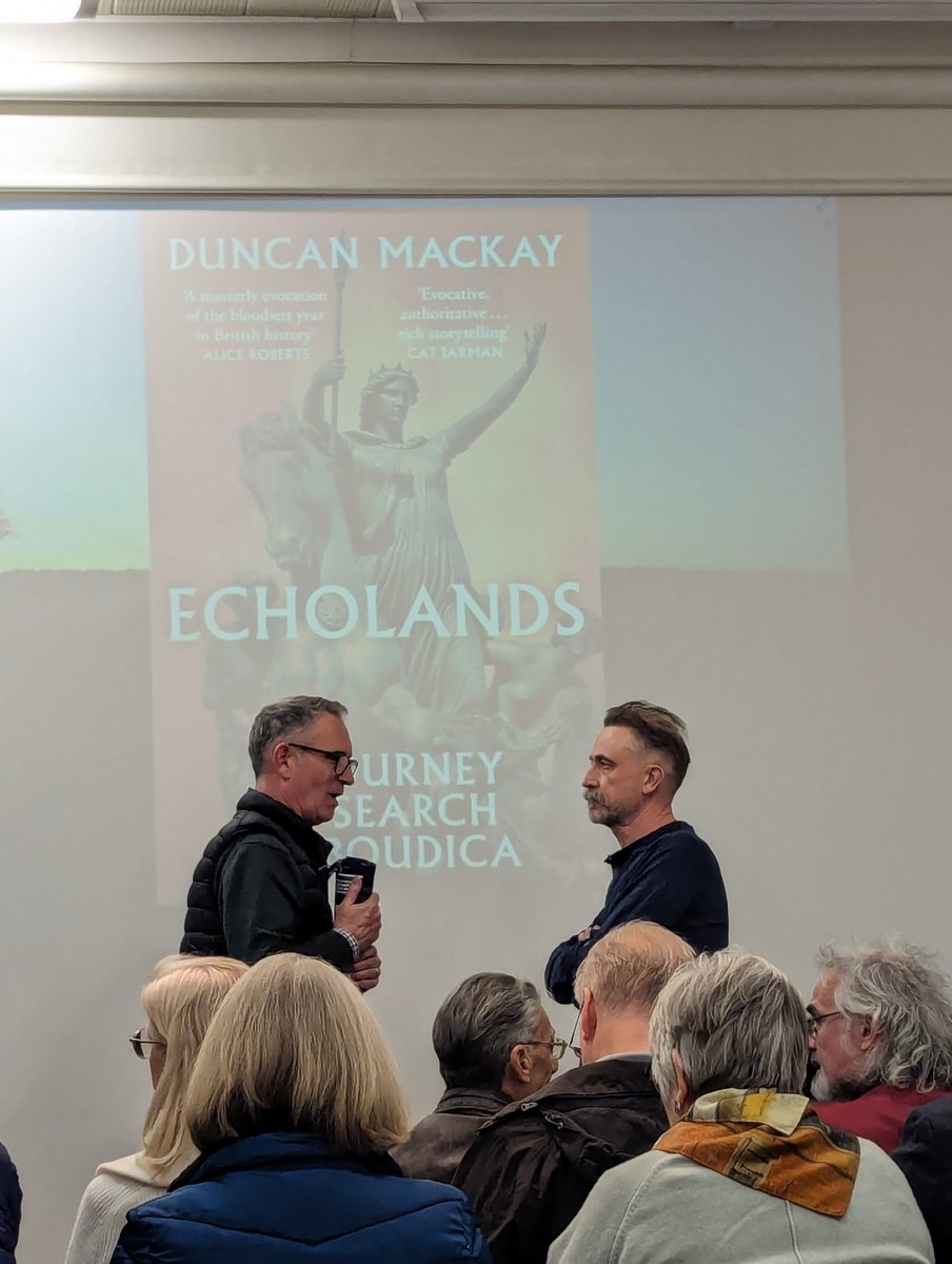 Very enjoyable lecture this evening @stalbansmuseums from @theDuncanMackay on Boudicca. Could her last battle have been just a stone's throw from our home?!