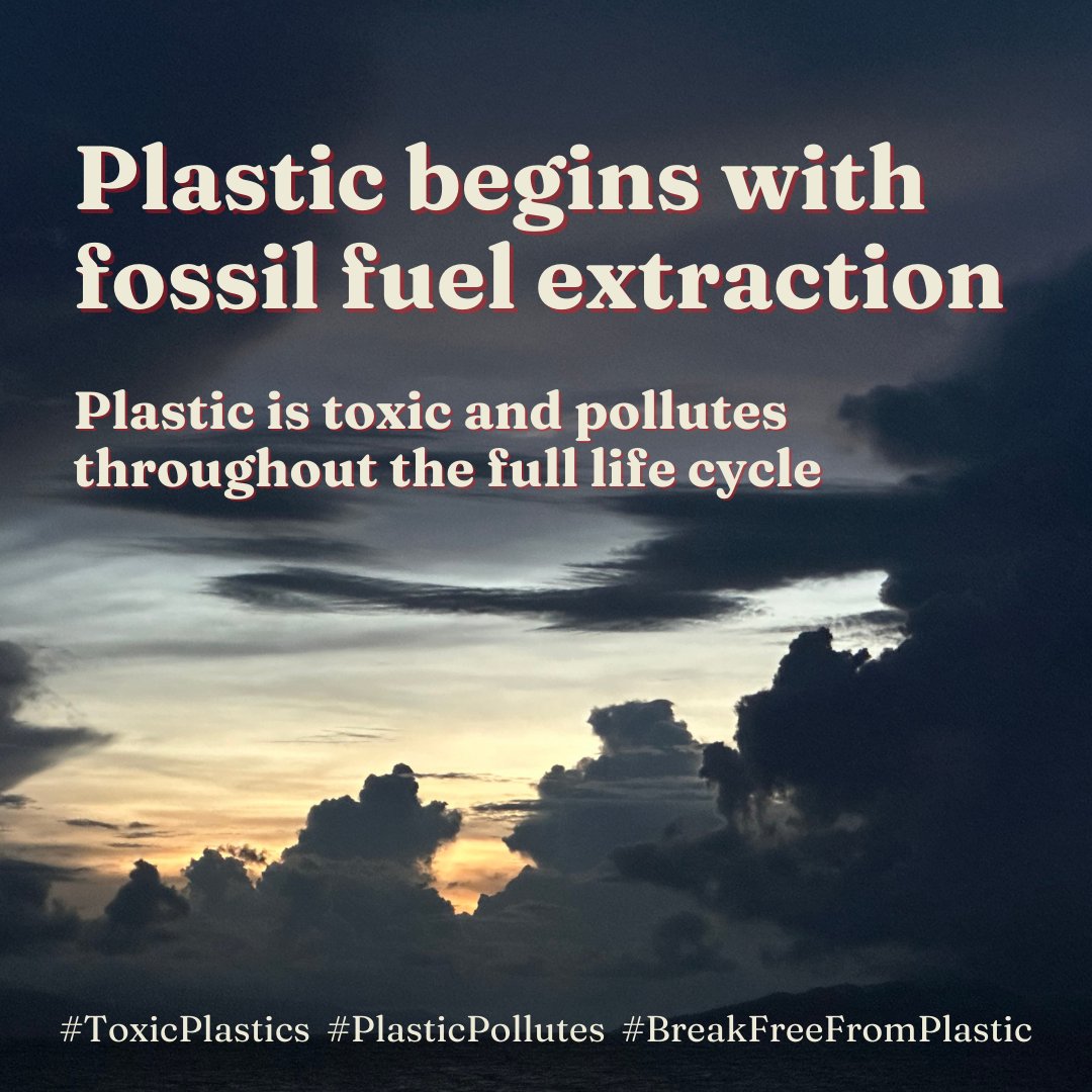 Pollution happens at all stages of the plastic lifestyle. From the moment that oil and gas are extracted to make plastic, plastic starts polluting. Plastic pollution must be stopped by eradicating fossil fuels #PlasticPollutes #BreakFreeFromPlastic #INC4
