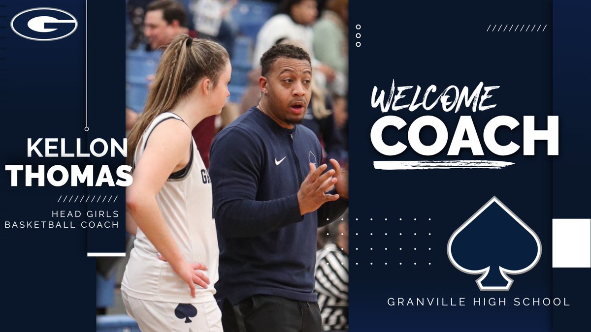 Granville Girls Basketball | 🏀 Pending board approval, Kellon Thomas will be our next head coach. Kellon has been a member of the Basketball coaching staff the last 3 seasons playing a significant role in propelling us to 3 straight LCL and District Championships #BlueAces♠️