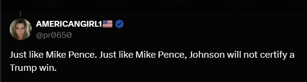 I'm not one to create conspiracy theories, but if Mike Pence and Mike Johnson will not certify a Trump win, you might have a 'Mike problem' on your hands. Do not under any circumstances, hire Mike Tyson or Michael Keaten. And don't get me started on Phelps.