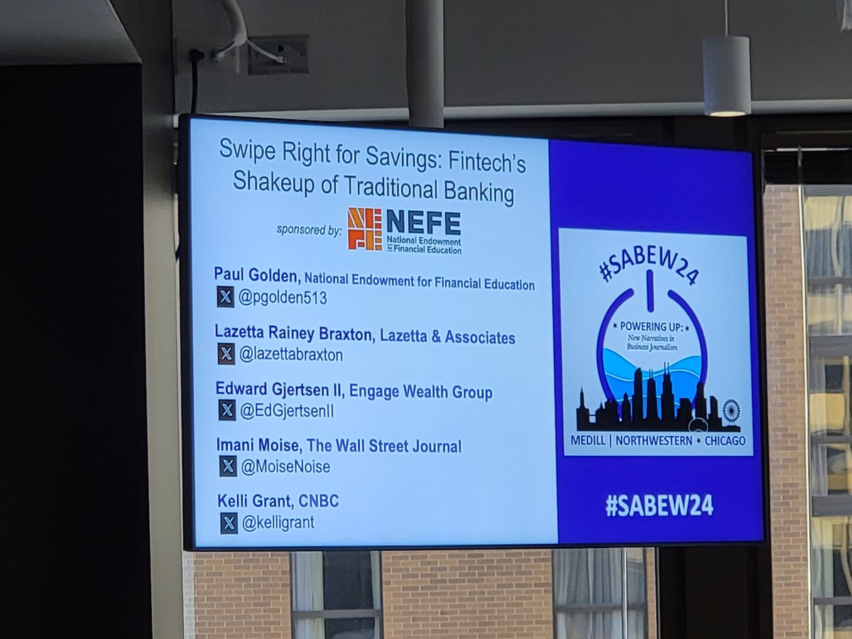 At #SABEW24 for a biz journo session on FinTech with a focus on <a href="/NEFE_ORG/">NEFE</a> data on trust, discrimination and bias in financial services. #FinancialCapability #FinancialLiteracyMonth