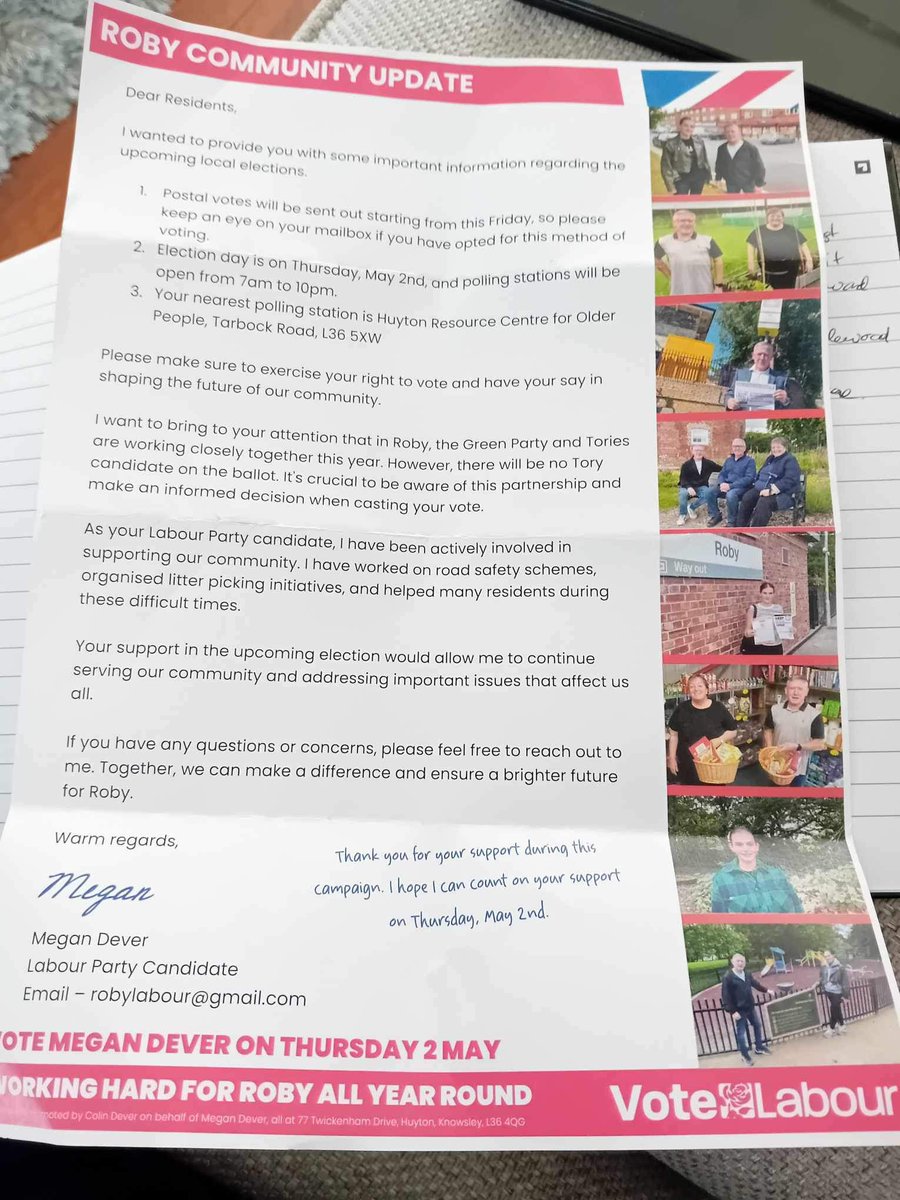 KnowsleyParty's tweet photo. It has been brought to my attention that a @LabourKnowsley leaflet is being distributed in #Roby containing a false and misleading statement. 

It states: "I want to bring to your attention that in Roby, the Green Party and Tories are working closely together this year.  (1/5) https://t.co/XxRxdN7qRq