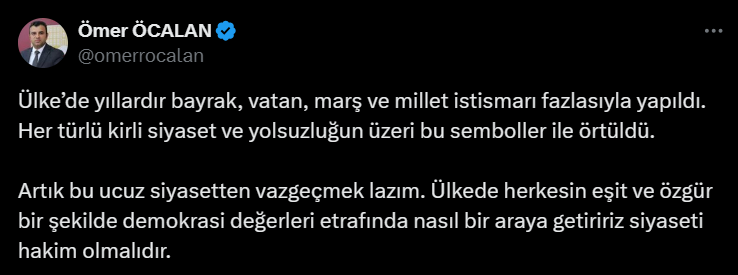 Apo denen terörist başının yeğeni Ömer Öcalan Bayrak, vatan, marş ve millet kavramları için ucuz siyaset sembolü dedi.

💥O halde K*rt, k*rtçe ve k*rdistan diye siyaset yapanlara bu ucuz siyasetten vazgeçin diyoruz.