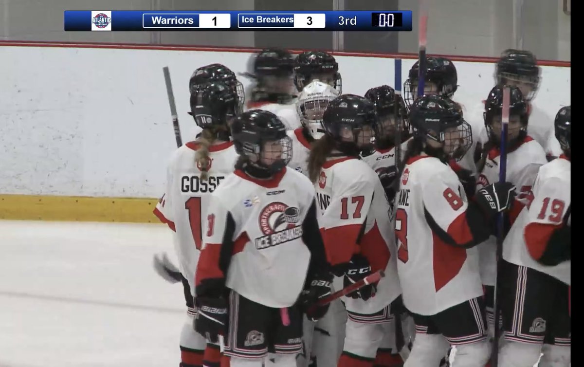 Huge team effort today as the Ice Breakers win 3-1 over Nova Scotia’s Metro West Force Warriors. The Ice Breakers have a 2-1 record heading into our final round robin game tomorrow morning. #LetsGoGirls