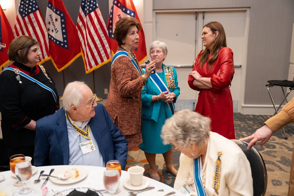 Honored to be the first Arkansas Governor to be a member of the Daughters of the American Revolution and even more honored to be the first to address this event in 50 years. It takes constant work to protect our freedoms. Thankful we have the women of the DAR helping in the