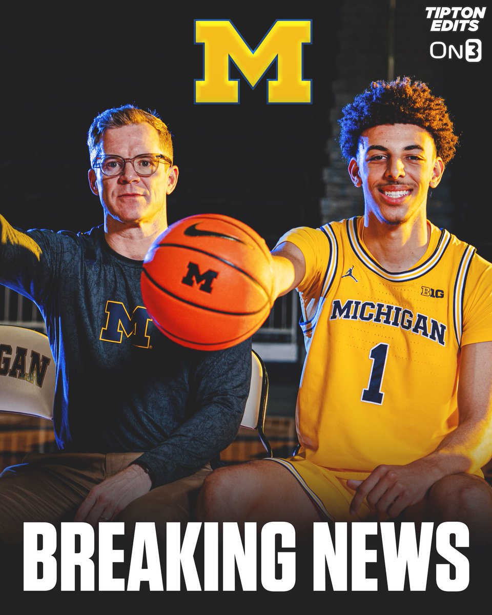 JoeTipton's tweet photo. NEWS: 2024 four-star SG Justin Pippen, the son of NBA legend Scottie Pippen, has committed to Michigan and Dusty May, he tells @On3Recruits.

https://t.co/CHgDGn3Slo https://t.co/5NdB7MC426