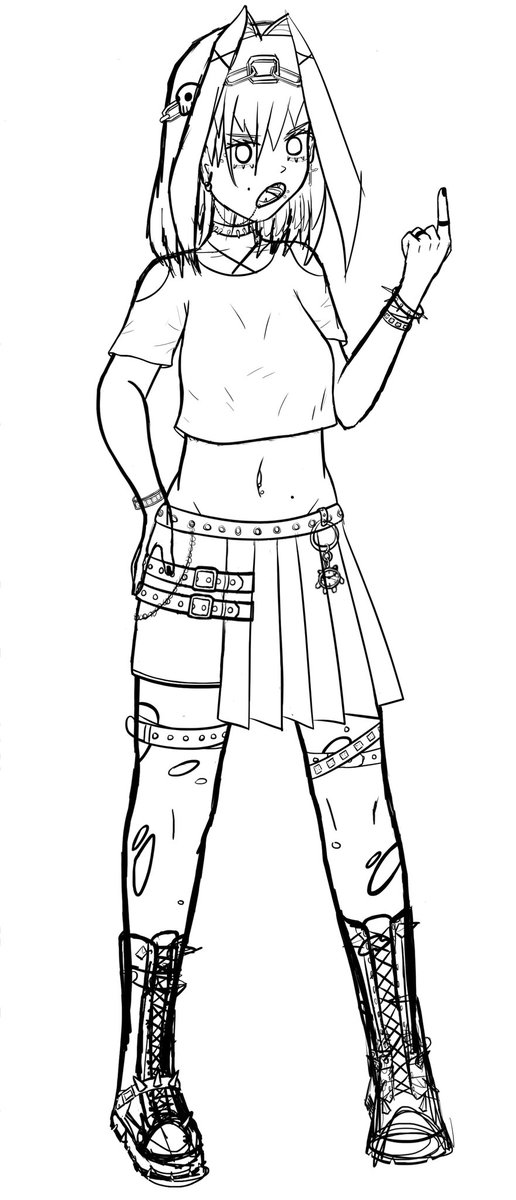 Punk Ouro Kronii, I started this in early January #kronillust #HololiveEN #Fanart #hololiveart #art #punk