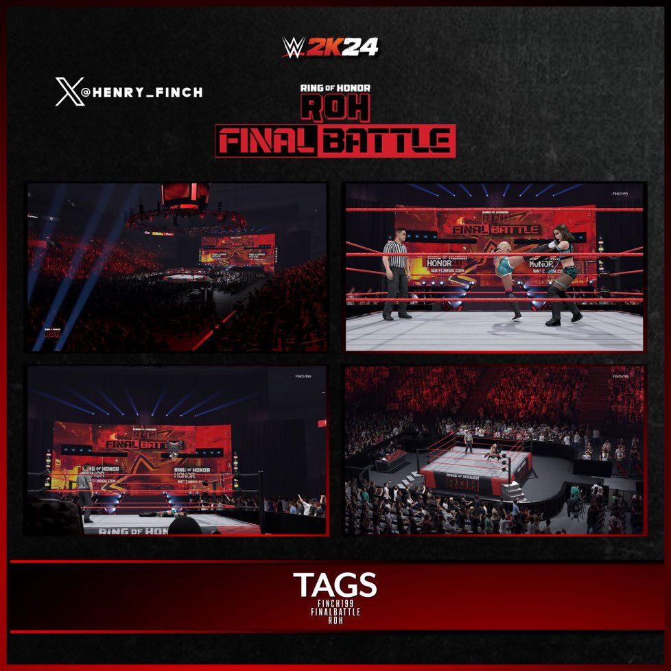 For anyone that didn’t catch it Final Battle is also up on CC as an arena and show! Death before Dishonor ‘23 will follow soon! #wwe2k24 #roh #ringofhonor