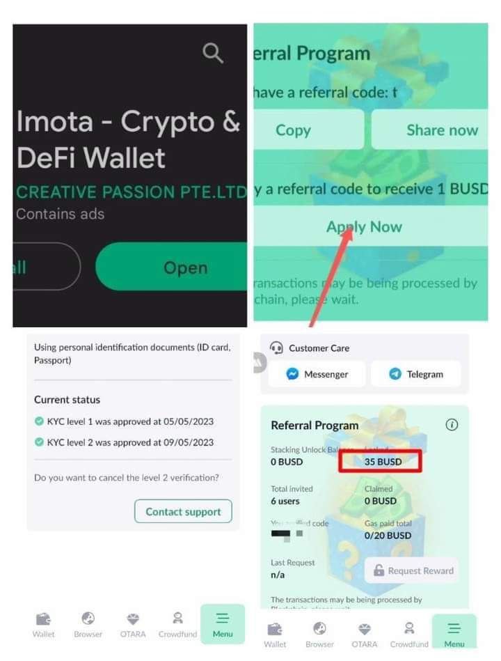 #IMOTA Airdrop 🎉 GOOD NEWS If you registered with IMOTA 📍Click menu then click 'Apply' 📍put the code, get $5 🔸Code 👉 ufuguokz 🔗 bit.ly/3U5mfpl 📍Download IMOTA App 📍Register and login 📍Use this code to get $5 Join Us On Telegram 🤑 linktr.ee/airdrop_academy