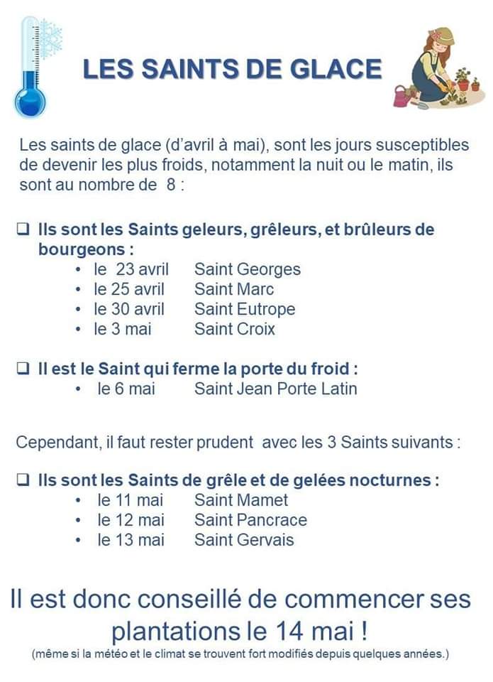 Calendrier des Saints de Glace. J´ai commencé mes semis mais ils sont bien au chaud à l´intérieur. Sortie en fonc de la météo après le 14 mai #organicfood