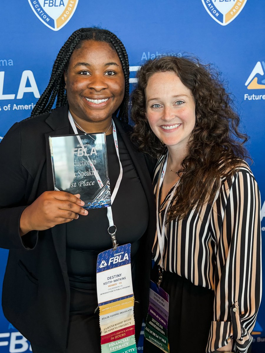 mrs_stubb's tweet photo. SO PROUD! 
1st place in Introduction to Public Speaking - next stop Nationals in Orlando, FL! 📍💙 #FBLA https://t.co/nX93JxZcg6