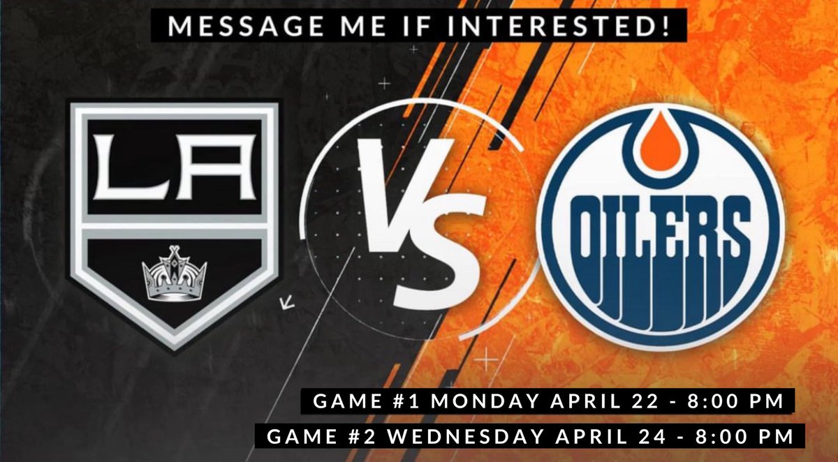 🏒The Playoffs Baby 🥅 6 seats for home games in first round 💺 FRONT & 2ND ROW AISLE CLUB SEATS SECTION 104 ROW 1 & 2 SEATS 3-4 AND SECTION 127 ROW 24 SEATS 9-10 Oilers vs Kings - Game # 1 Monday April 22th - Game # 2 Wednesday April 24th Selling some I can’t go to message me