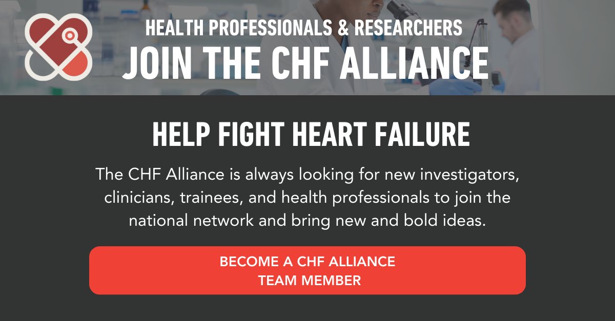 Join the CHF Alliance! We’re always on the lookout for health professionals and researchers who want to make a difference in heart failure research. If you’re interested, please apply on our website! chfalliance.ca