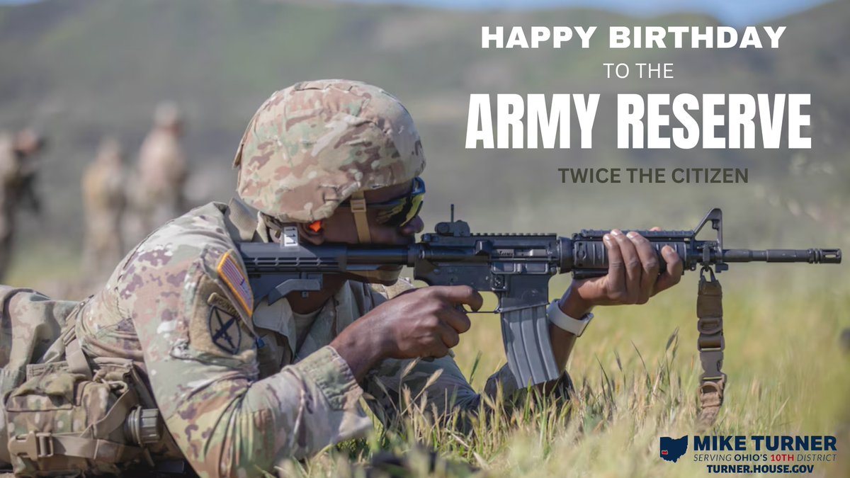 Happy 116th Birthday to the @USArmyReserve! Today, we thank all of the men and women who have contributed their time and talent to protecting our freedoms.