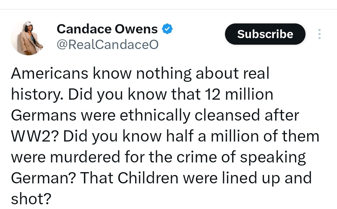 Germans were the real victims of WW2, according to Candace Owens 🤡