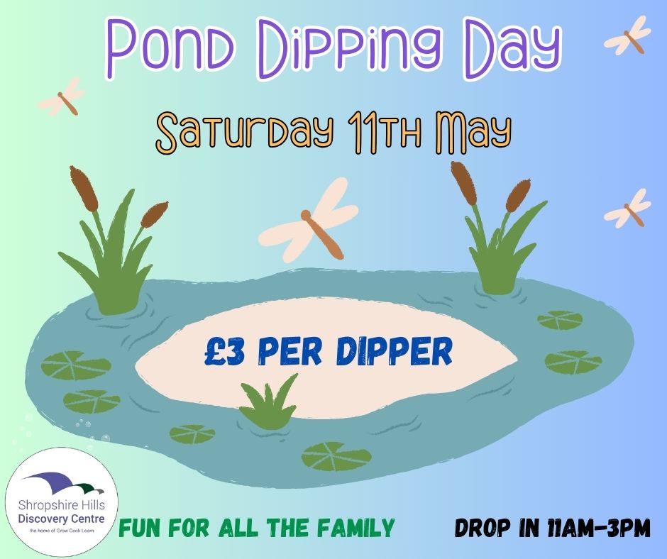 Join us as we explore an underwater world for our Pond Dipping Day on Saturday 11th May. Discover the minibeasts that live in our ponds from our designated pond dipping platform. Just £3 per person dipping - drop in to our front desk on the day between 11am and 3pm to book on.