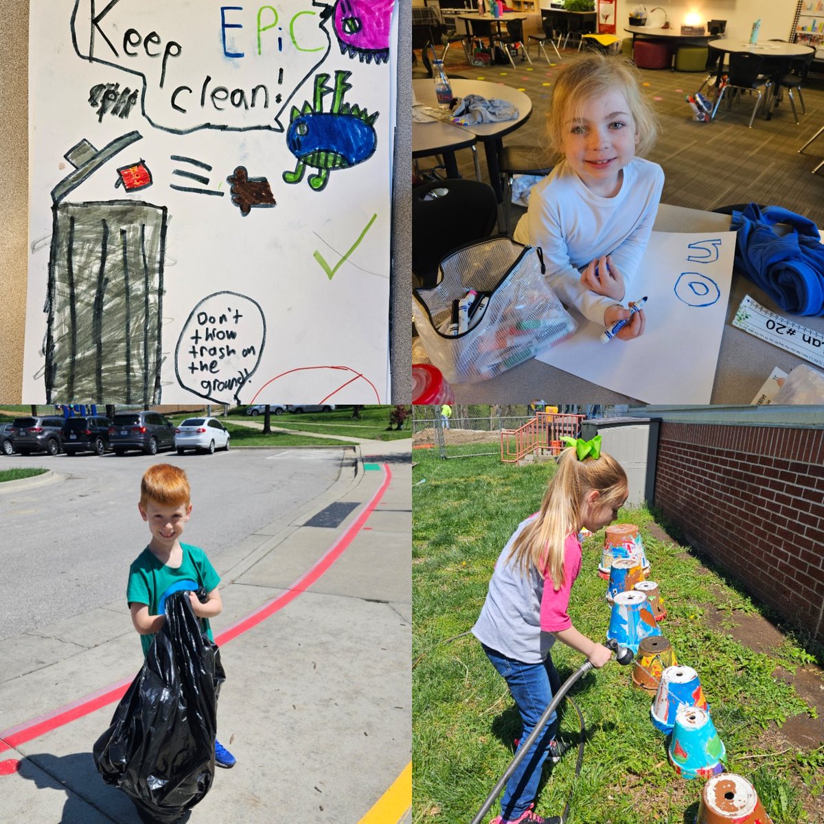 As we learn about community, we found ways Studio One could provide service to their @EpicElementary community. Picking up trash, washing pots, making signs, and more. Kids can make a difference! @LIBERTYSCHOOLS #sharethegoodlps #lpsepic