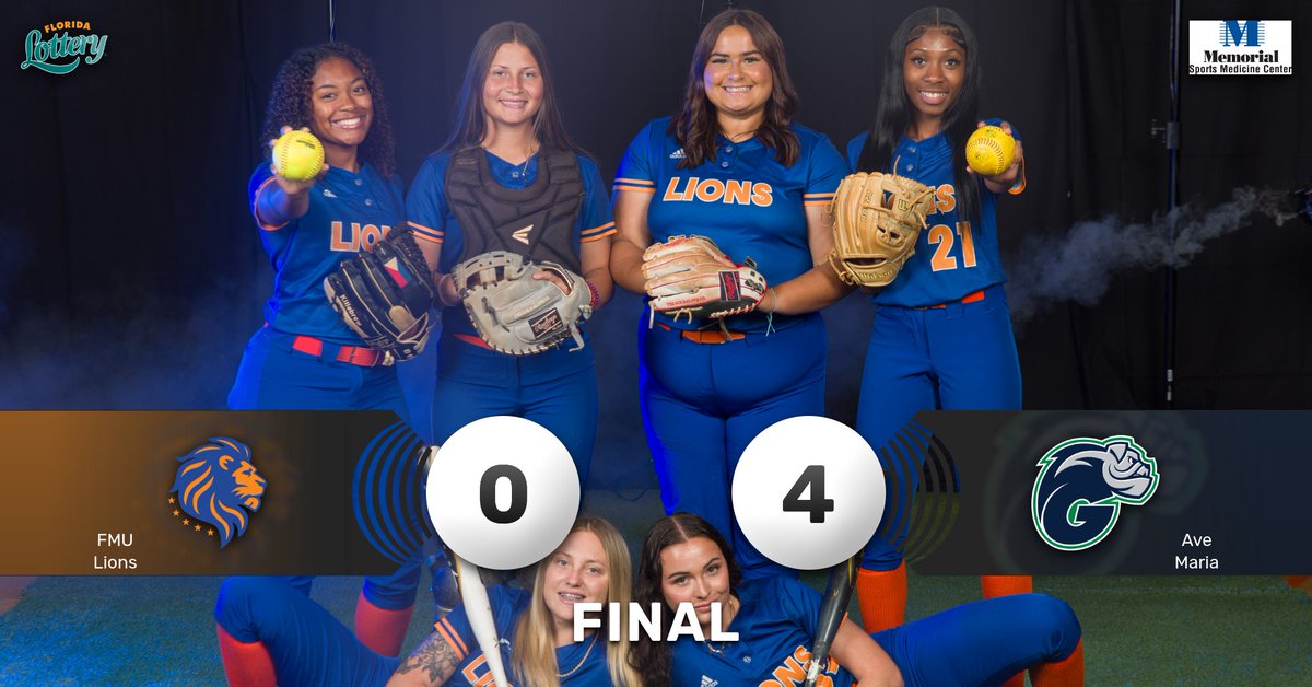 FINAL | FMU 0 @Gyrenes 4 #Lions fall in game 1 of the weekend series. #fmu #Lions #hbcu #FloridaMemorial #fundingfutures 🦁 🥎 @floridalottery