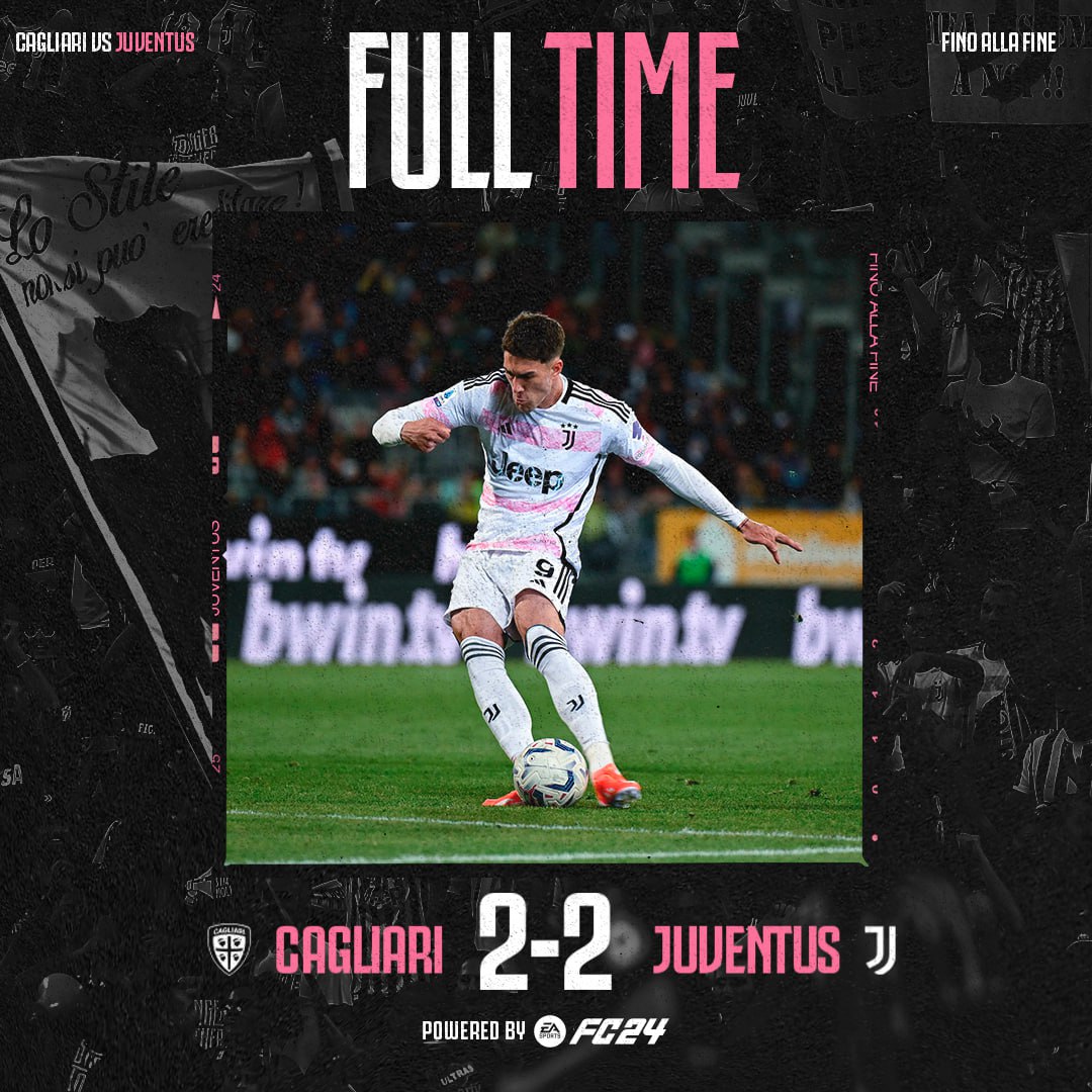 FT |⌛️| Fischio finale: termina in pareggio a Cagliari ⚪️⚫️

#CagliariJuve