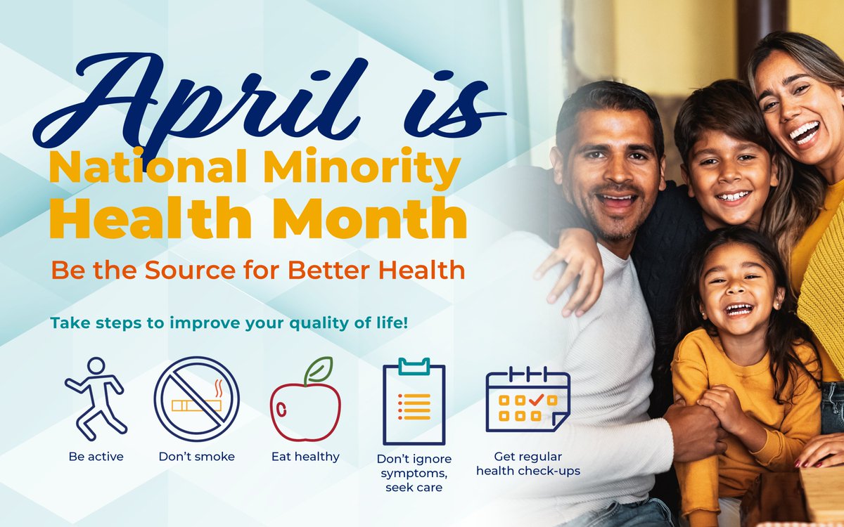 Our Office of Minority Health and @MinorityHealth encourage everyone to Be the #SourceForBetterHealth for racial and ethnic minority populations. Read how addressing social drivers of health can help eliminate health disparities: hhs.gov/national-minor… #MinorityHealth #SDOH