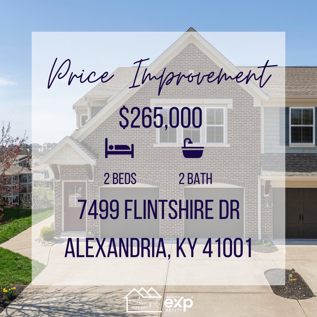 📢 Price Improvement! 🎉

Your future home just got even more irresistible! Now priced at $265,000, this 2 Bed 2 Bath condo is waiting for you! ✨

Reach out for a private tour today! 
☎️859-466-0140

#PriceImprovement #LoveWhereYouLive #Alexandria #KY