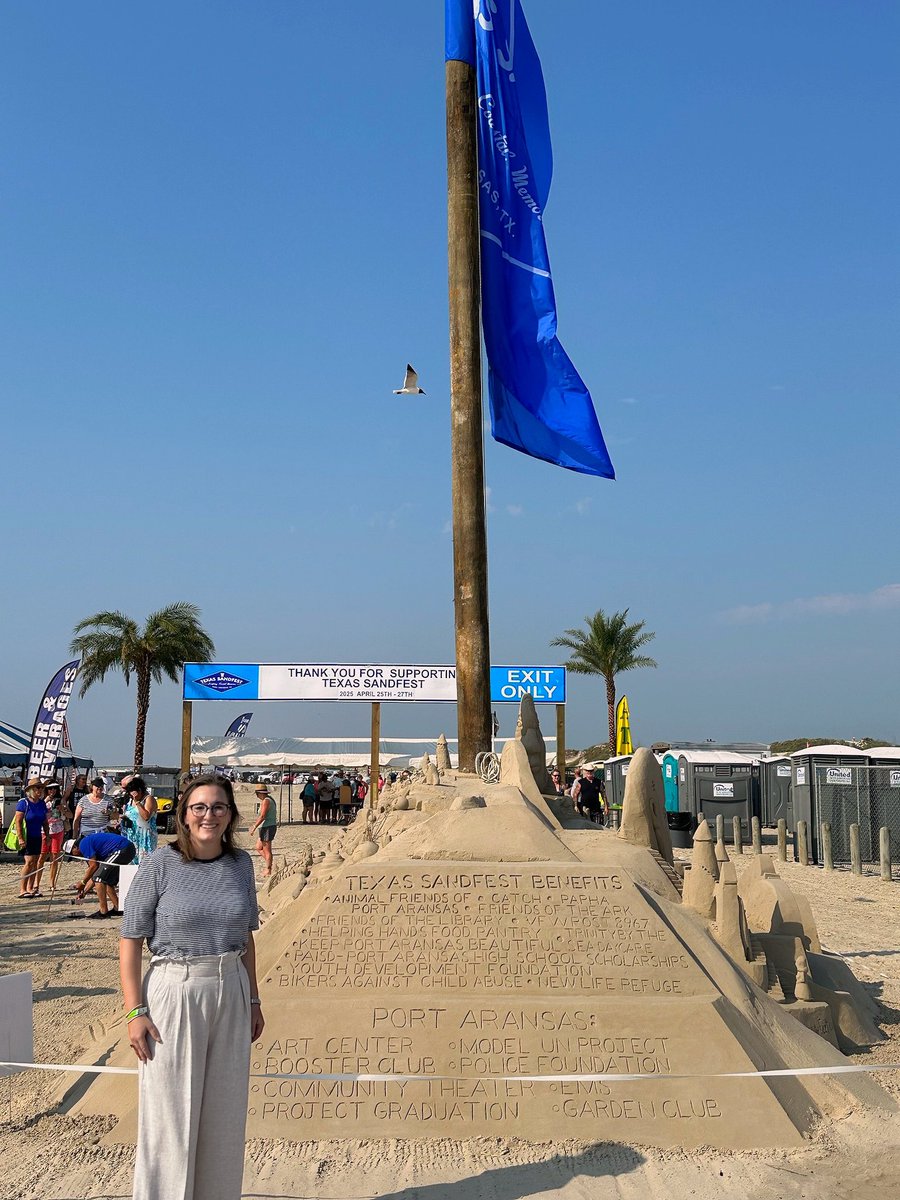 Checking out the incredible sand sculptures at @texassandfest today! 🏖️ We have some amazing talent right here in #SD27. Swing by #PortAransas beach (between markers 13 and 17) and experience the largest beach sand sculpture competition in the country!