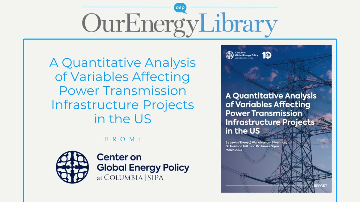 This @ColumbiaUEnergy provides a systematic assessment of the impact of key variables on the likelihood that a proposed transmission line will actually be built. Read: ourenergypolicy.org/resources/a-qu…