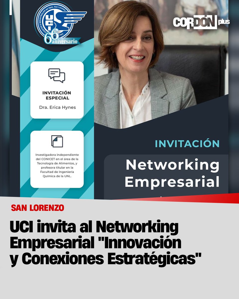 📌El encuentro se realizará el lunes 22 de abril a la hora 14 en la sede de la entidad gremial empresaria (Ricchieri 751), con participación de empresas asociadas a UCi y a la Unión Argentina de Jóvenes Empresarios (Unaje). 1/4

#cordonplus #sanlorenzo #uci #innovacion