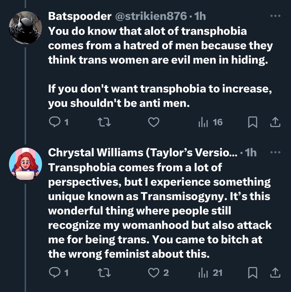 Imagine trying to mansplain transphobia to a Trans woman feminist. It’s not gonna go well